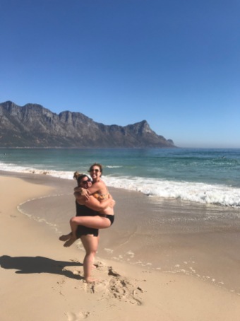 Lara and Tori at a secluded beach we found with some friends